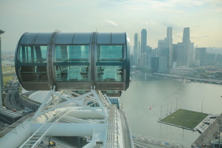 Stunning view from the Singapore Flyer showcasing the city skyline and waterfront.